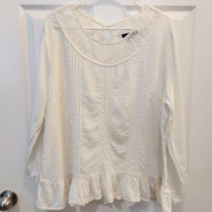 Sweet Magnolia - Ivory embroidered blouse - Women's XL